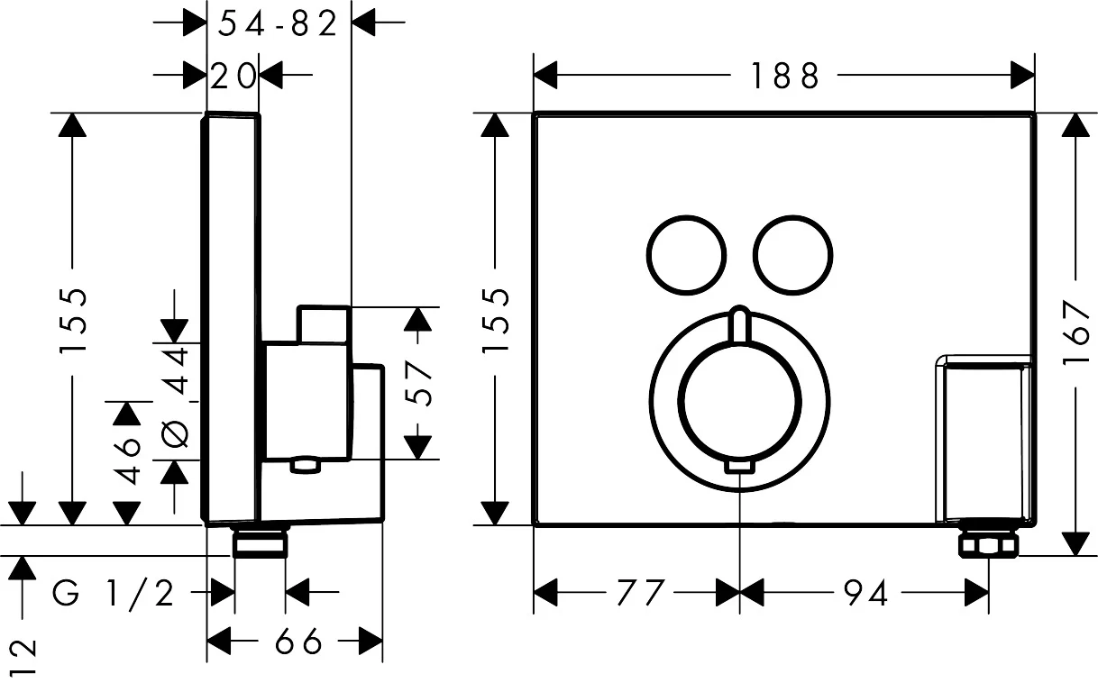 Potinkinis termostatinis maišytuvas Hansgrohe Select 15765000 - Image 2