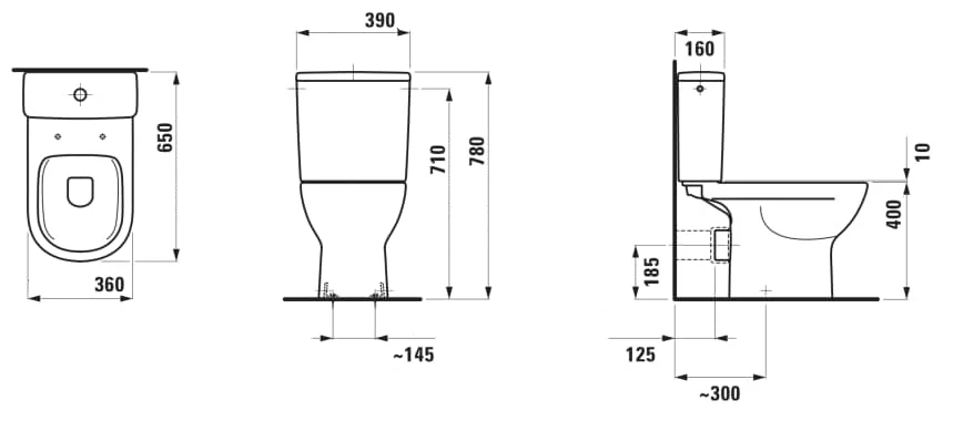 Klozetas LAUFEN Lua Rimless su bakeliu + dangtis Soft Close - Image 3