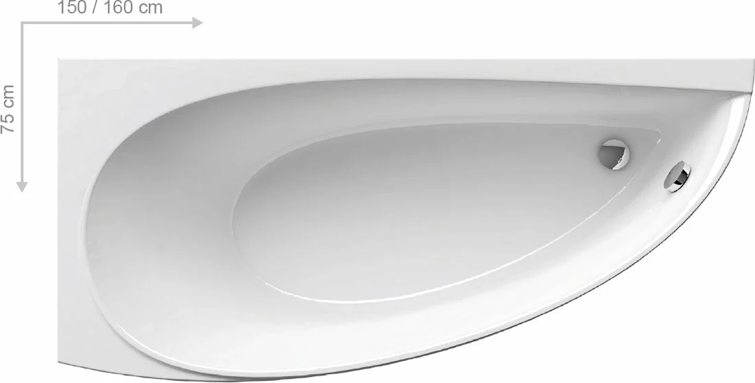 Vonia Ravak Avocado 150x75 cm su kojomis ir priekine uždanga - Image 3