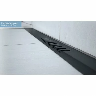 Latakas Aco ShowerDrain S+ su Stripes JUODOMIS grotelėmis pilnas komplektas - Image 3