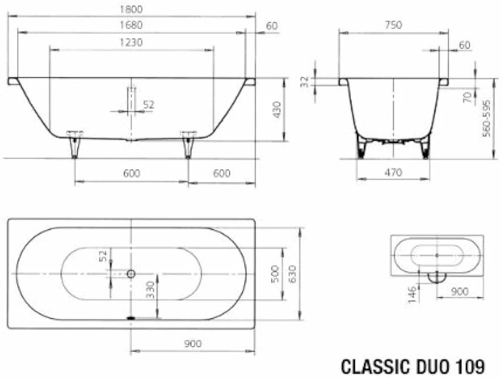 Vonia Kaldewei Classic Duo 109 180x75 cm - Image 3