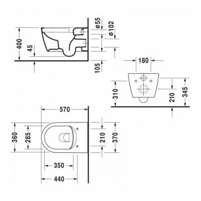 Klozetas pakabinamas Duravit Me by Starck Rimless+ dangtis Soft Close - Image 6