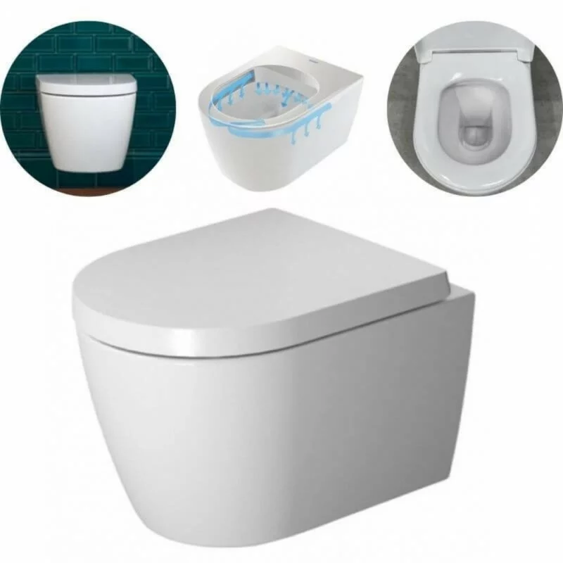 Klozetas pakabinamas Duravit Me by Starck Compact Rimless+ dangtis Soft Close - Image 4