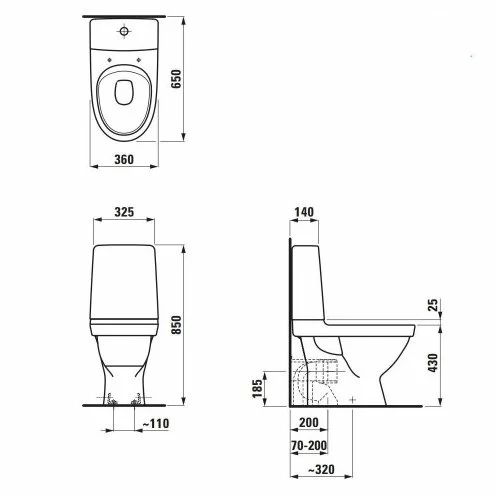 Pastatomas klozetas Laufen Kompas Rimless + dangtis Soft Close - Image 5