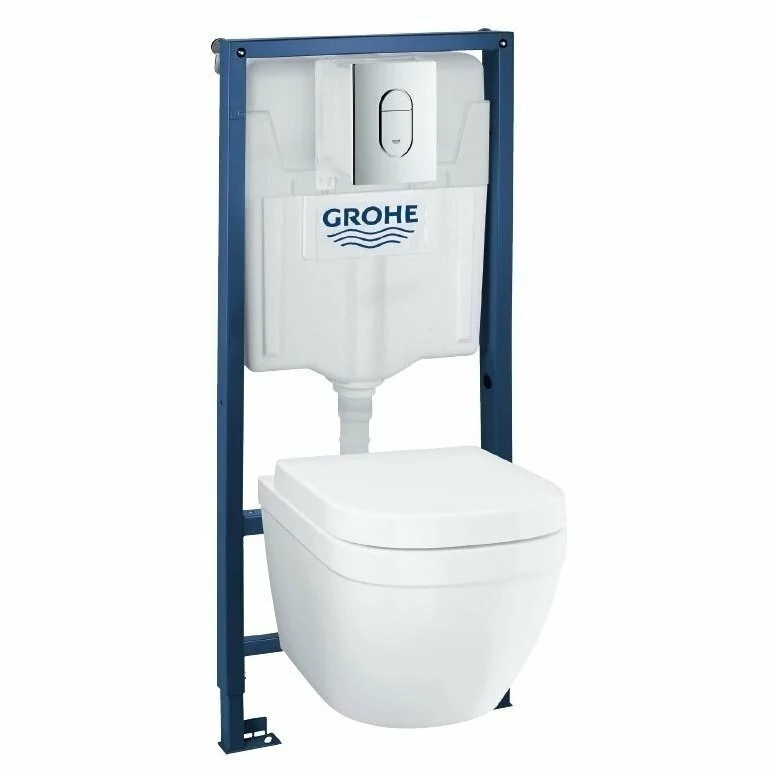 Grohe Euro Ceramic Rimless rėmo komplektas su klozetu ir mygtuku 6in1 39536000