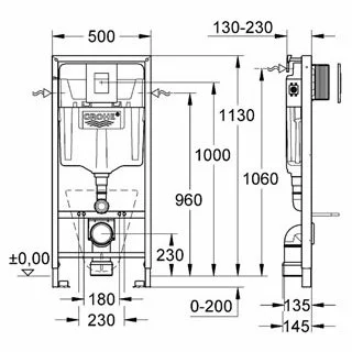 Potinkinis rėmas Grohe Rapid SL 5in1 su chromuotu mygtuku 38827000 - Image 5