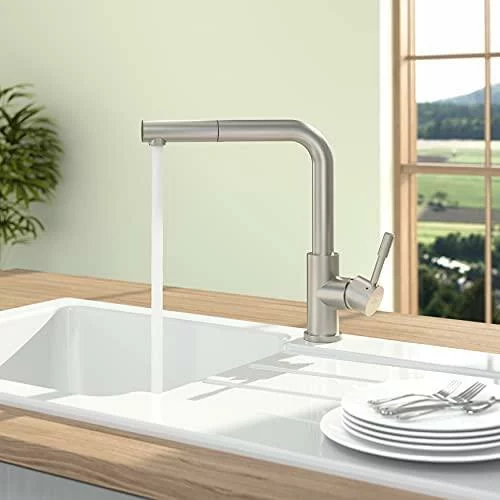 Virtuvinis maišytuvas su ištraukiama žarna Villeroy&Boch Steel Shower 969701LC