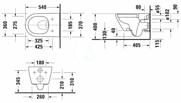 Klozetas pakabinamas Duravit D Neo Rimless+ dangtis Soft Close - Image 7