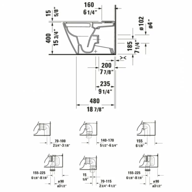 Klozetas su bakeliu Duravit D Neo Rimless+ dangtis Soft Close - Image 6