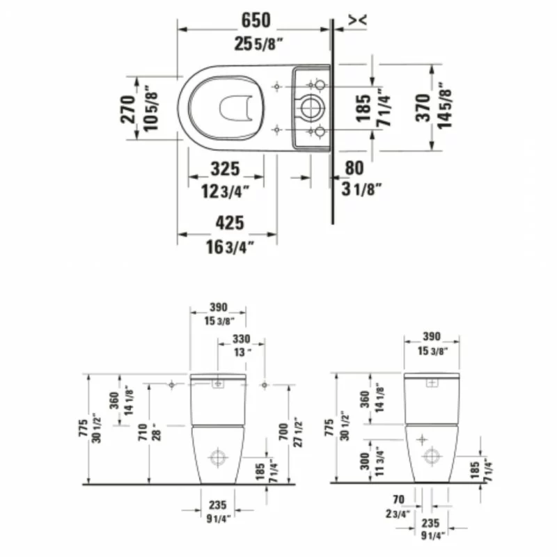 Klozetas su bakeliu Duravit D Neo Rimless+ dangtis Soft Close - Image 5