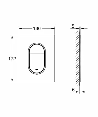 Grohe vandens nuleidimo mygtukas Arena Cosmopolitan Brushed Hard Graphite 37624A00 - Image 2
