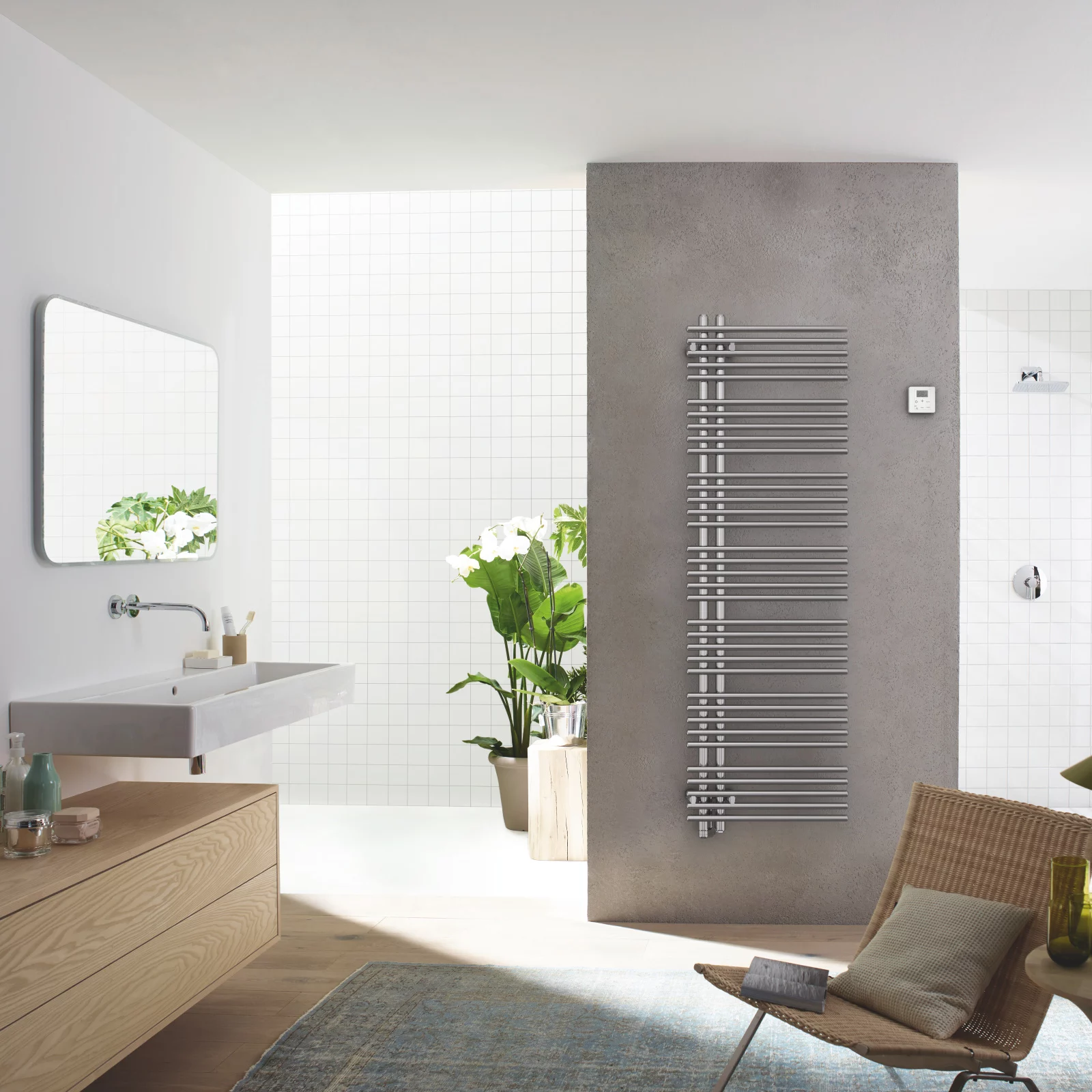 Rankšluosčių džiovintuvas Zehnder Yucca Asym chromuotas - Image 2