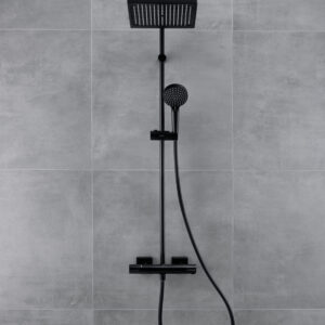 Termostatinė dušo sistema Hansgrohe Vernis Shape 240 1 jet juoda matinė
