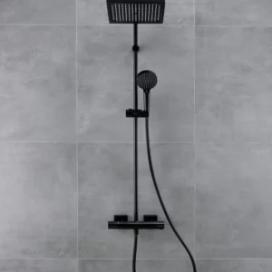 Termostatinė dušo sistema Hansgrohe Vernis Shape 240 1 jet juoda matinė