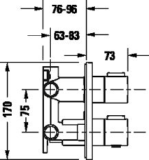 Potinkinė termostatinė dušo sistema Duravit nerūdijančio plieno spalvos pilnas komplektas - Image 2