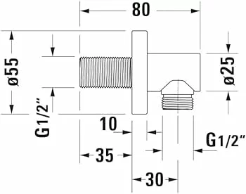 Potinkinė termostatinė dušo sistema Duravit nerūdijančio plieno spalvos pilnas komplektas - Image 3