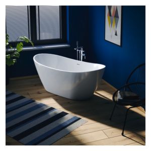 Laisvai pastatoma Duravit DuraVato 188 x 80 cm akrilinė vonia komplekte su sifonu